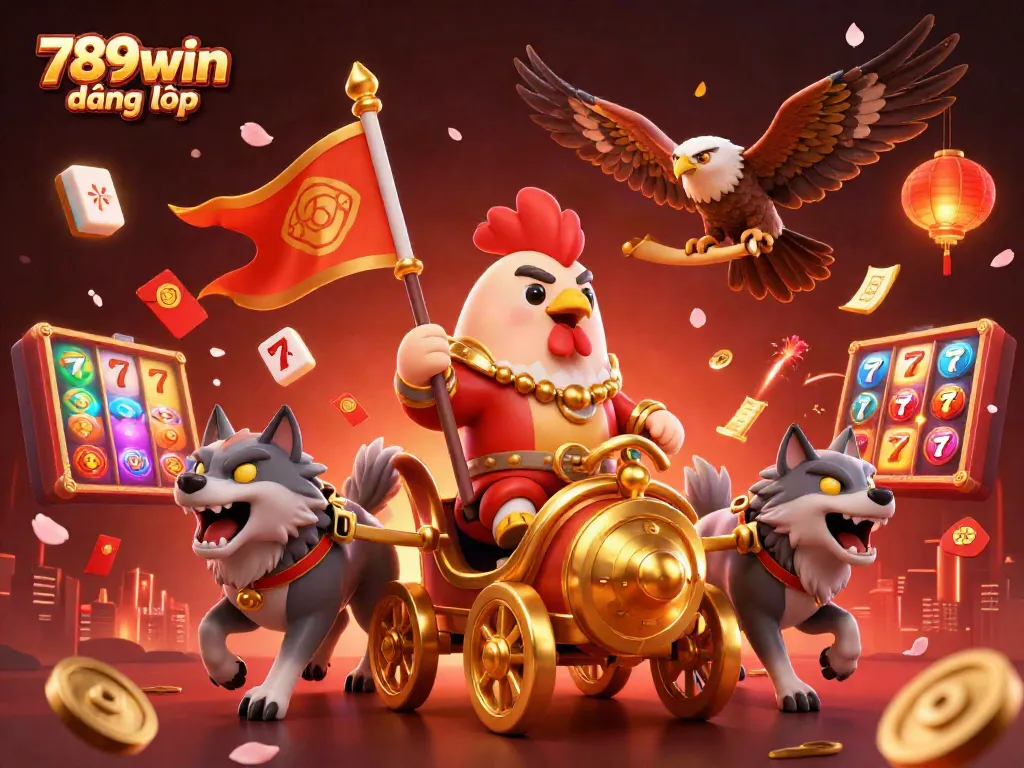 Experience the thrill of gambling with 789win đăng nhập in this vibrant, dynamic 3D casino illustration