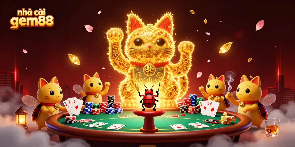 Engage with nhà cái gem88 while experiencing a vibrant casino scene filled with exciting poker elements.