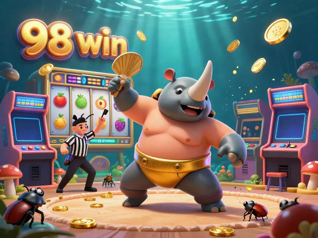 Experience the thrill of 98 win with vibrant slot machines and beetle champions in action.