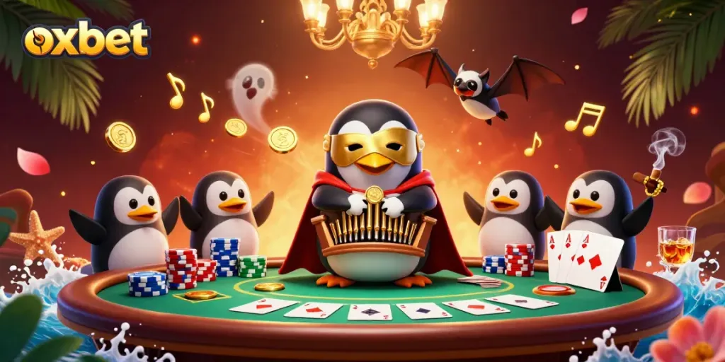 Experience the excitement of oxbet casino with golden coins flying from a thrilling 3D scene.