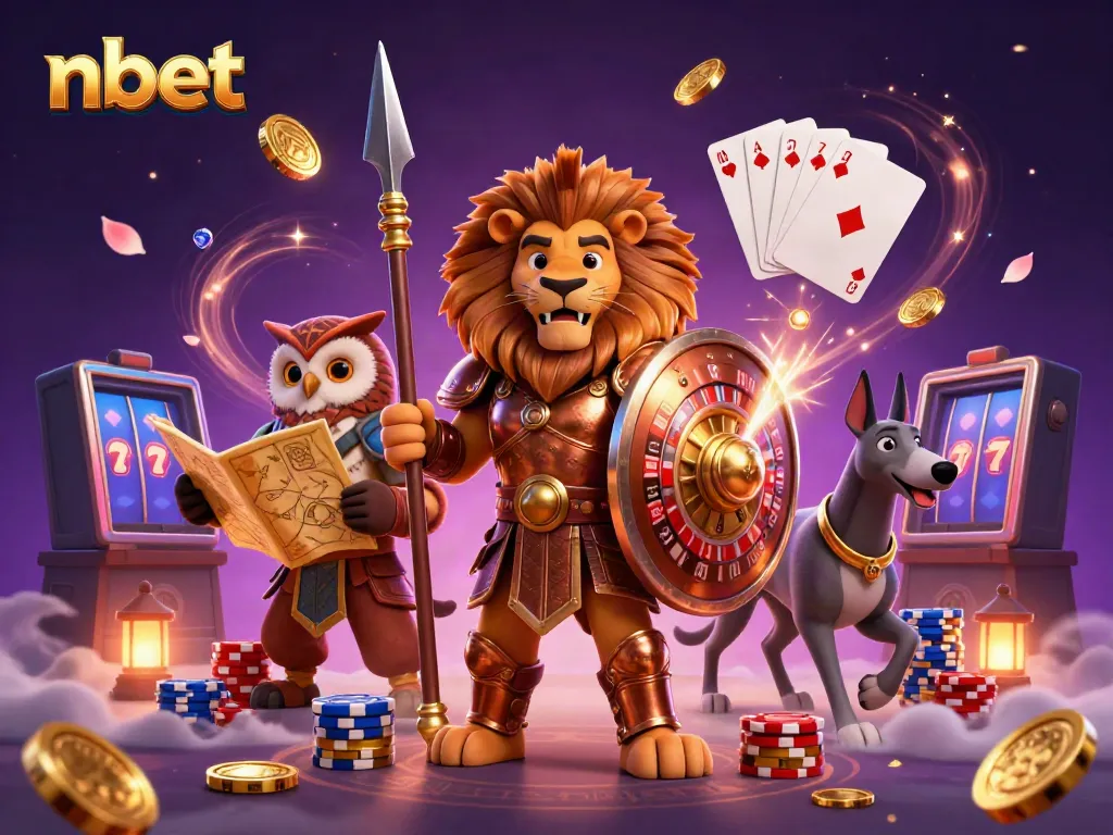 Experience thrilling action with nbet in this vibrant 3D casino scene featuring the Spartan lion.