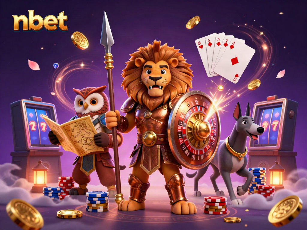 Experience thrilling action with nbet in this vibrant 3D casino scene featuring the Spartan lion.
