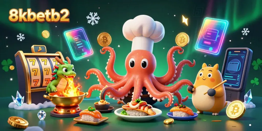 Experience thrilling wins with 8xbetb2 in a vibrant casino scene featuring unique characters and rich game elements.