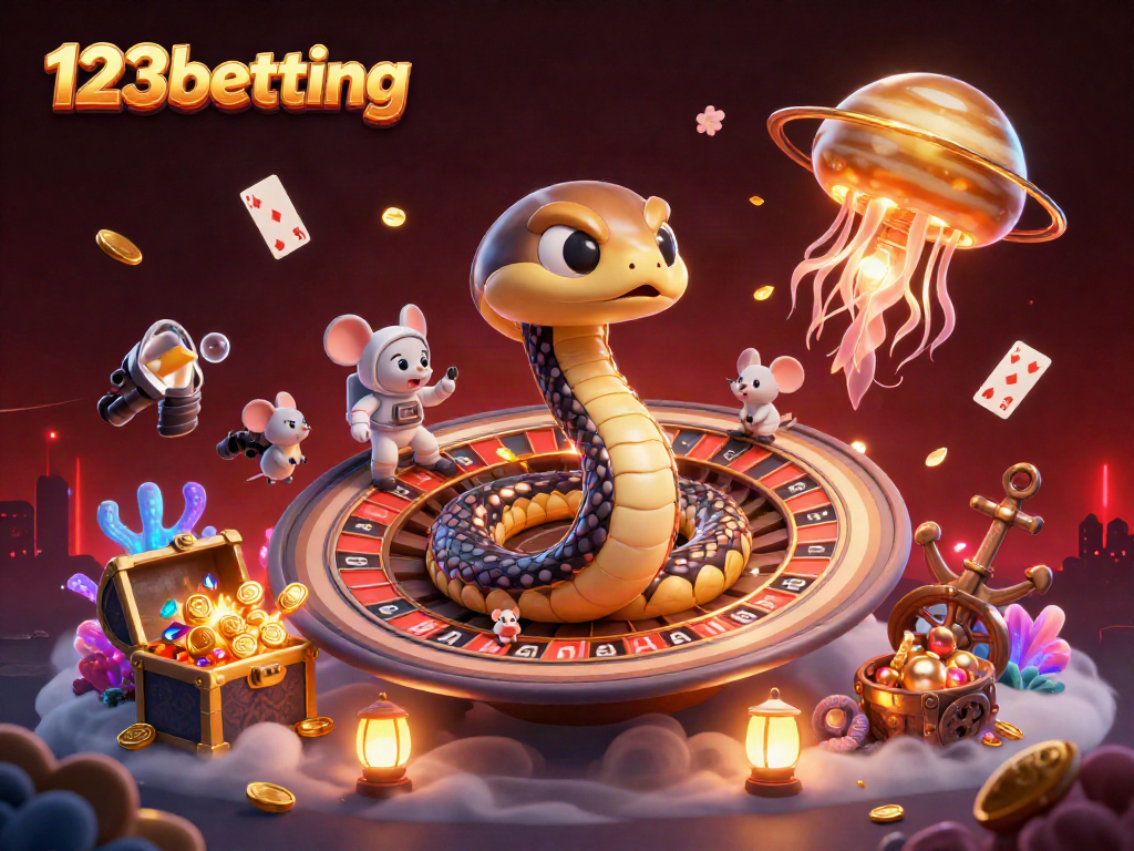 Experience the excitement of 123betting with cosmic characters and dynamic casino elements.