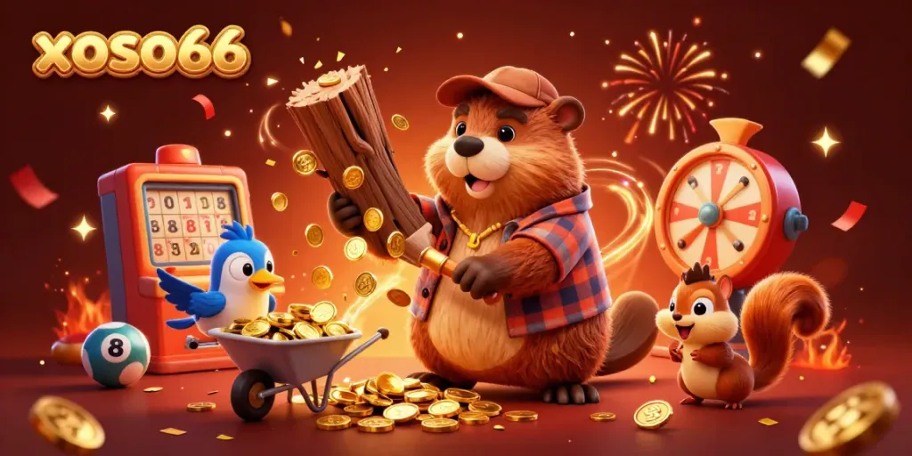 Xoso66: Celebrate winning moments at a dynamic lottery scene with animated characters