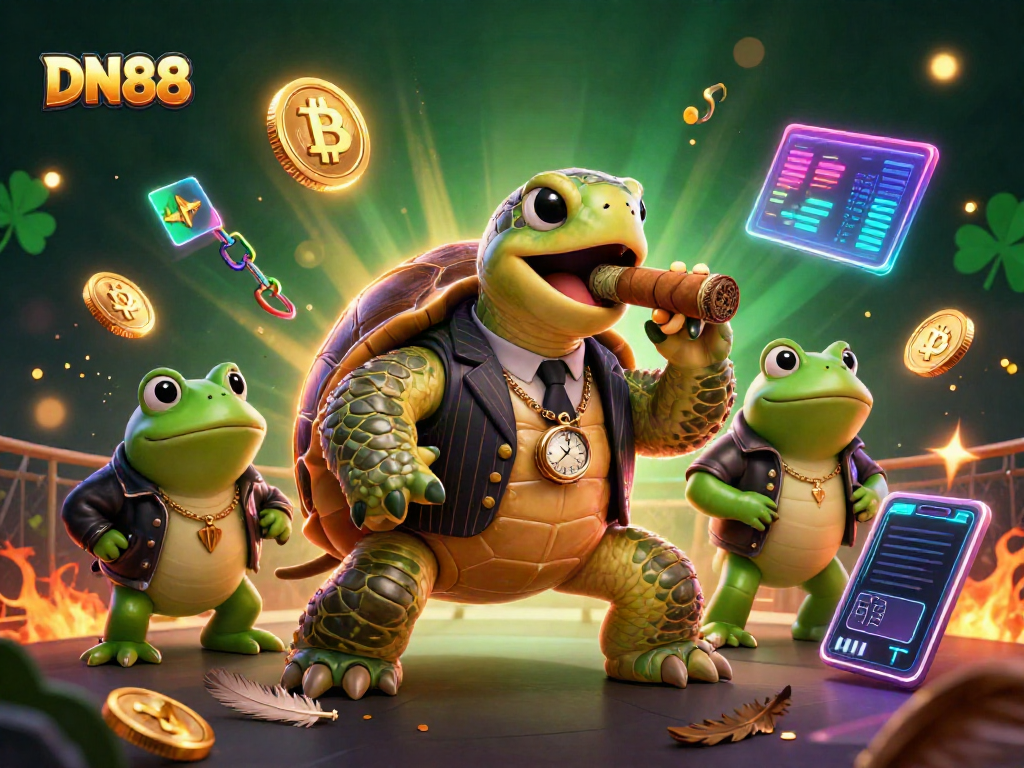 Engage in DN88 cockfighting excitement with cartoon characters and vibrant gaming elements.