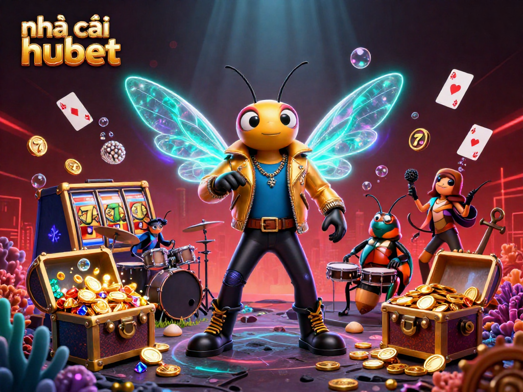 Experience thrilling gaming at nhà cái hubet with vibrant characters and exciting casino elements in a dynamic underwater scene.