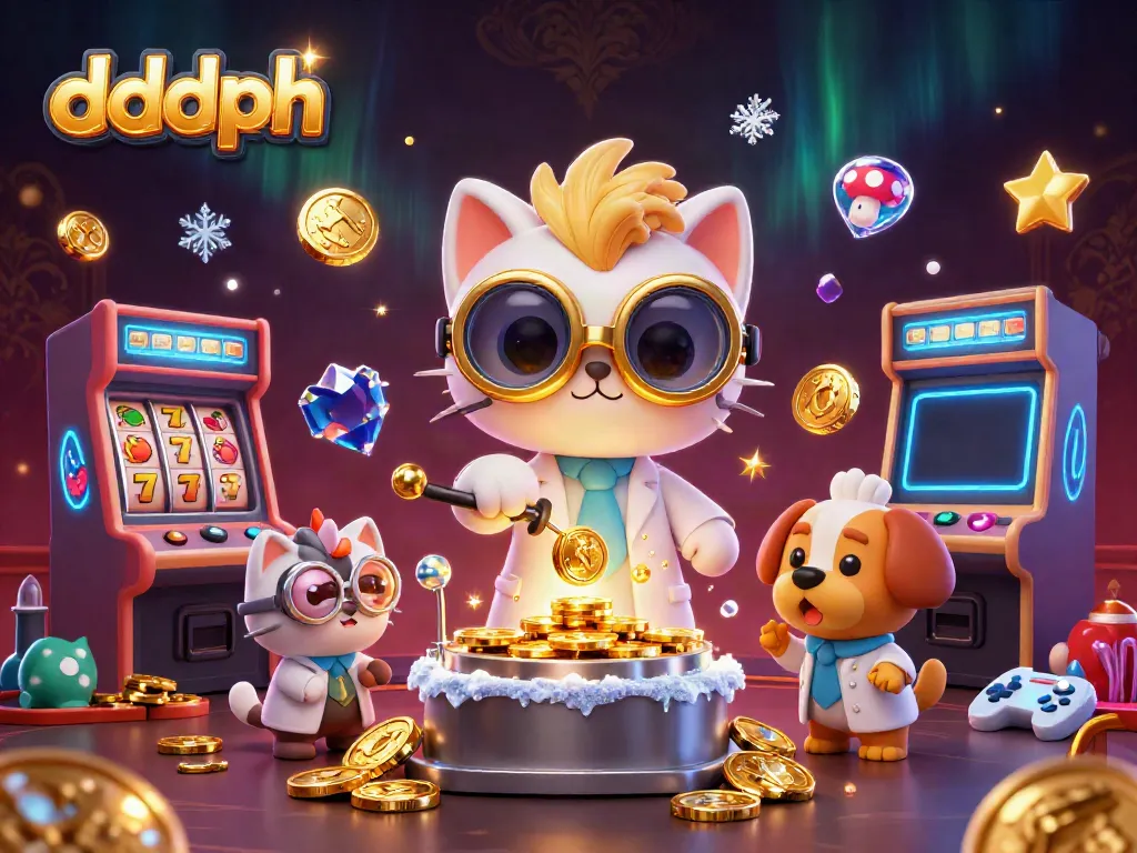 spin the reels with the dddph casino app featuring a mad scientist cat and his dog assistant