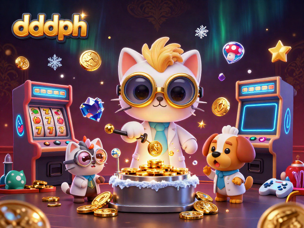spin the reels with the dddph casino app featuring a mad scientist cat and his dog assistant